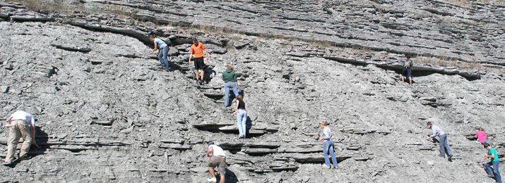 Paleontology students collect samples on a field trip to Maysville.