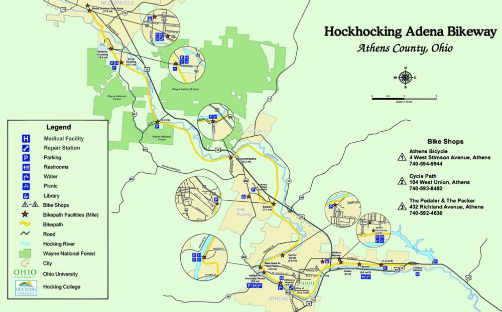hockhocking Adena Bikeway map