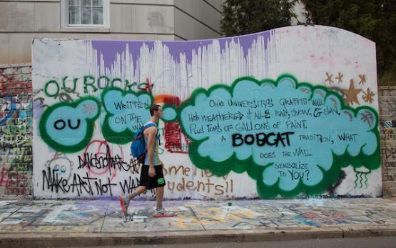 Graffiti wall at Ohio University Athens, Ohio