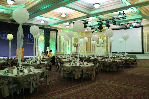 Decorated banquet hall
