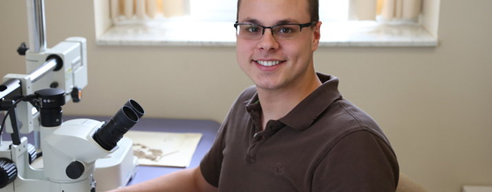 Harlan Svoboda conducts systematics research in Dr. Harvey Ballard’s lab.