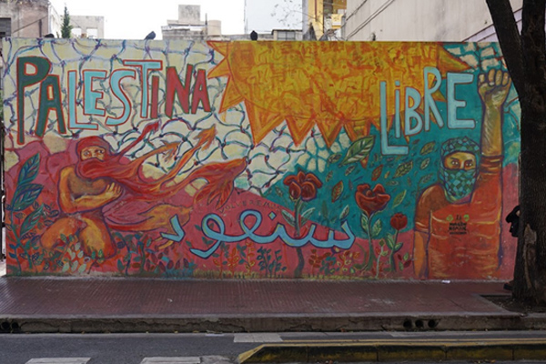 Graffiti mural in Argentina calls for Palestine freedom