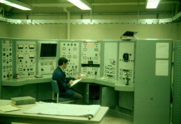 The control room in the early days. 