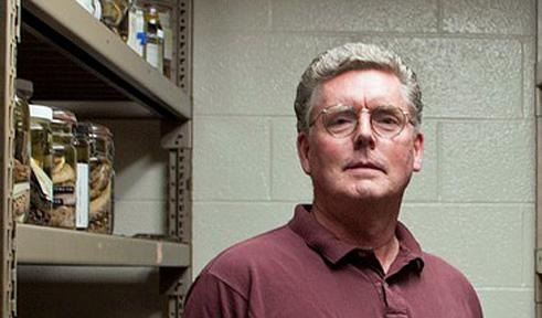 Matt White, portrait in specimen lab