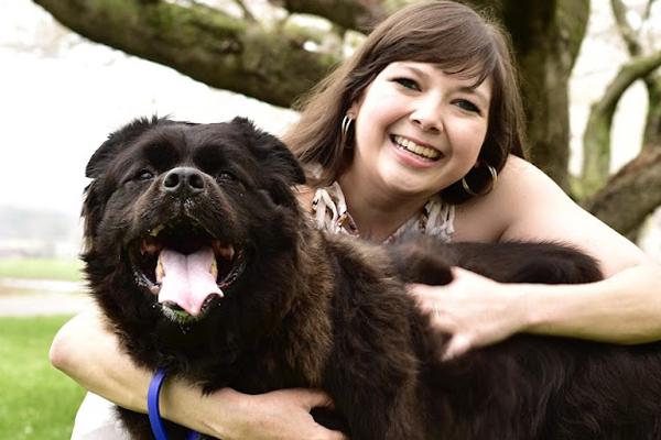 Valerie Velasco with her dog