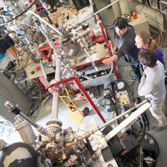 Beamline setup in the Edwards Accelerator Laboratory