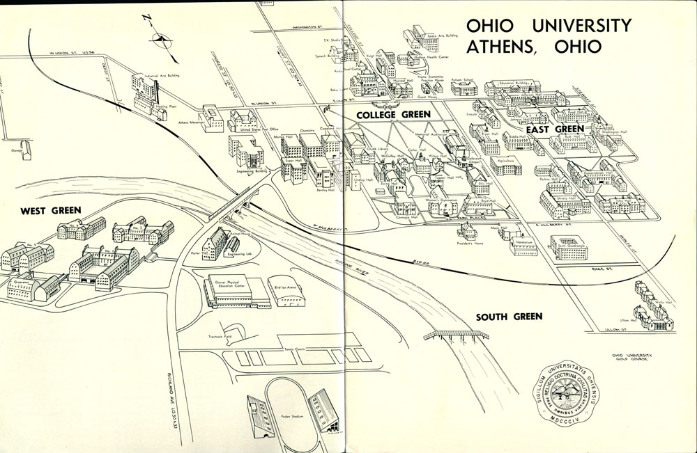 Map of Ohio University from 1963