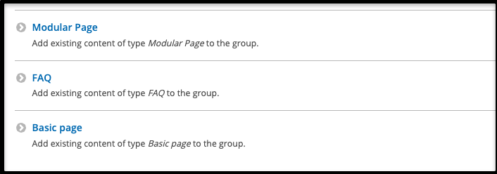 Content type options