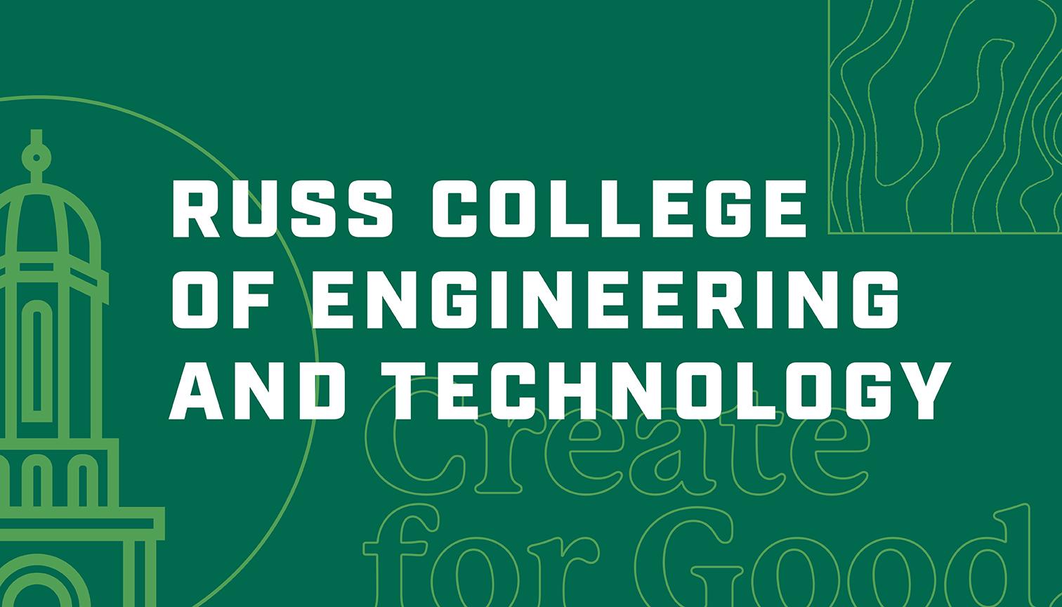 Russ College of Engineering and Technology sub brand designed business card