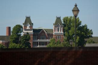 Photo of Lin Hall, which houses the Kennedy Museum of Art and the Ohio University Museum Complex, located at The Ridges