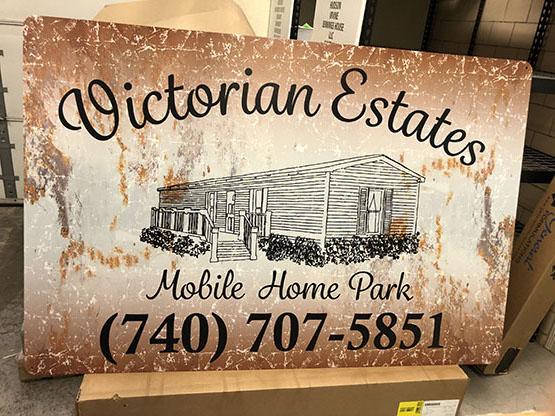Sign printed on aluminum by Ohio University Printing Services