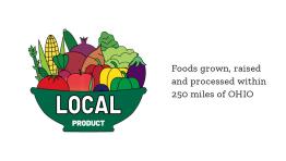 Foods grown, raised and processed within 250 miles of OHIO