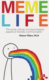 Book title at top in rainbow colors with stick figure person vomiting rainbow below.