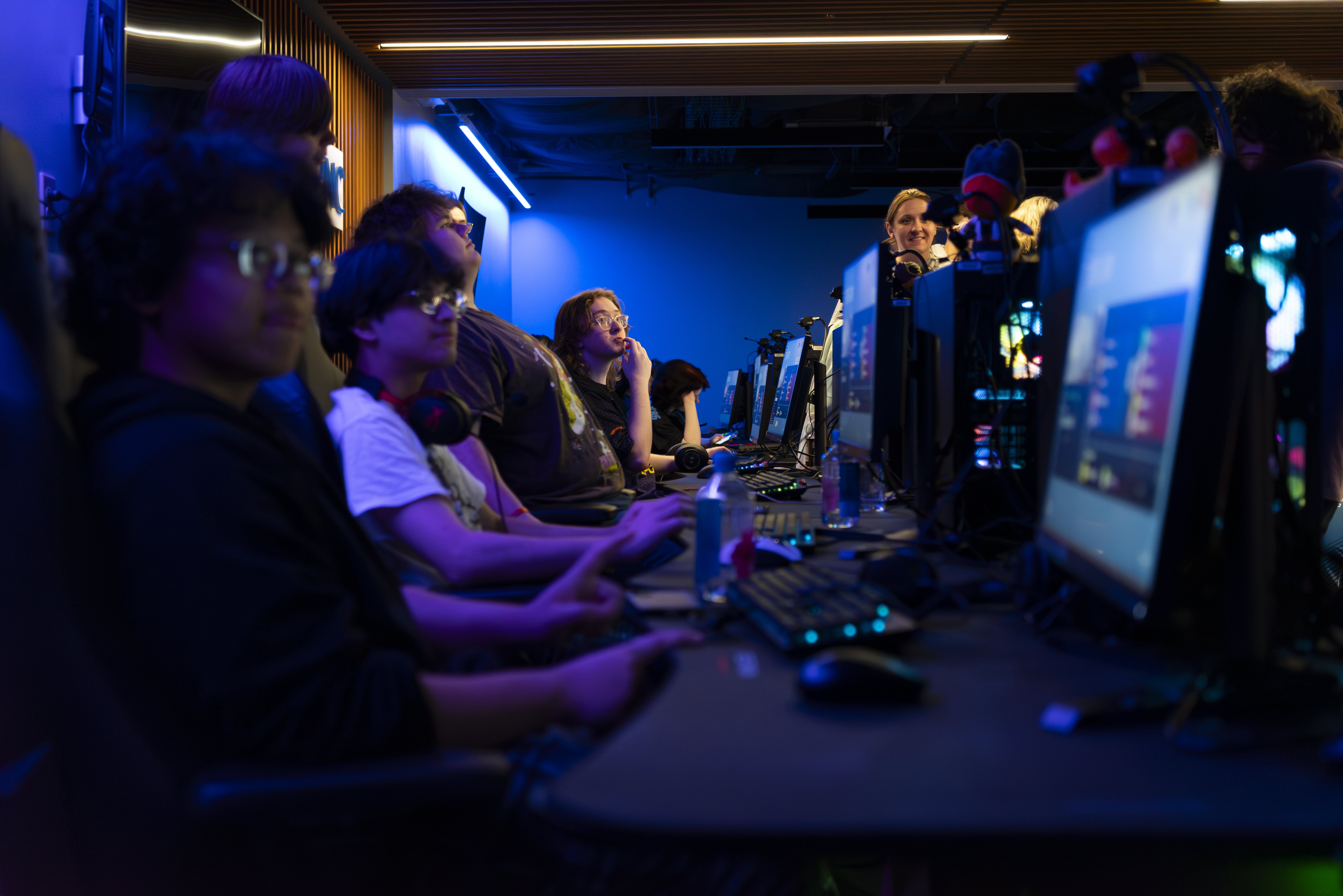 High school students compete at the Esports Ohio Central-Southeast Regional Tournament in OHIO's Esports Arena.