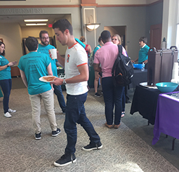 Members of Better Bystanders work with staff from the Office of Equity and Civil Rights Compliance, the Survivor Advocacy Program and the Campus Involvement Center during the kickoff for “A Mile Together.”
