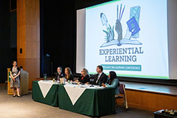 Faculty spoke about their experiences introducing experiential learning into their courses in the opening session.