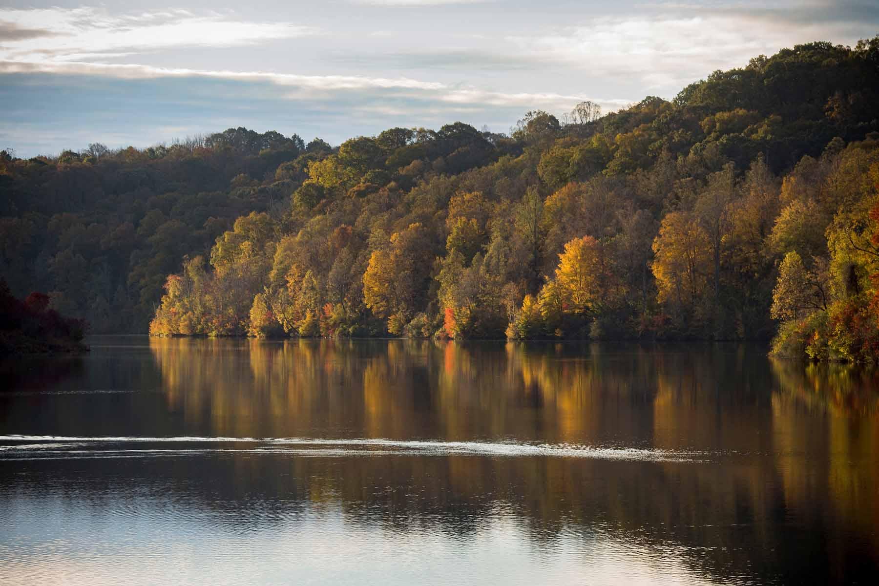 Generic scenic photographs of Fall colors along Dow Lake at Strouds Run State Park in Athens, Ohio on October 29, 2018