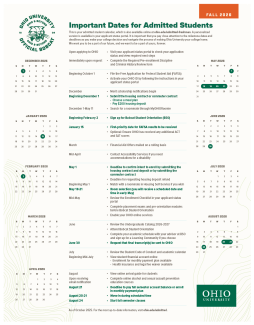 A photo version of the OHIO Admitted Student Calendar