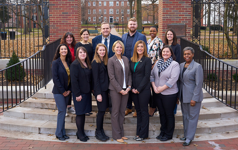 Faculty from the Career & Student Success Center pose on College Green