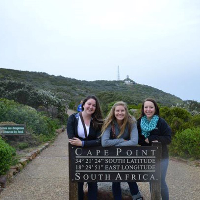 College of Business students pose at Cape Point in South Africa