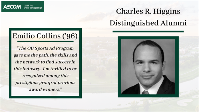 Charles R. Higgins Distinguished Alumni award, Emilio Collins