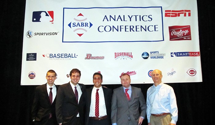 Ohio University business students pose at the Sports Analytics Conference
