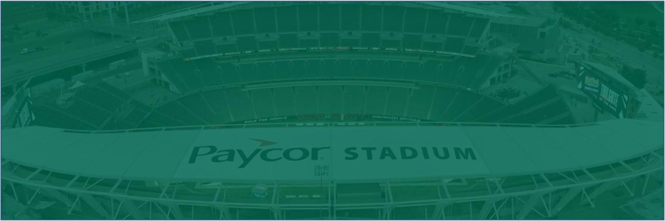 Paycor Stadium with green overlay
