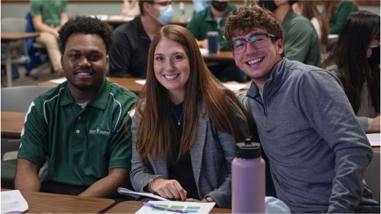 photo of three select leader students in class
