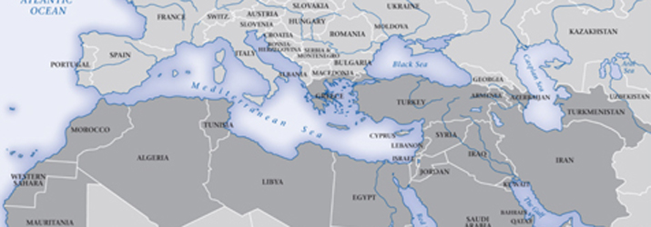 Map of Europe and Middle East and North Africa