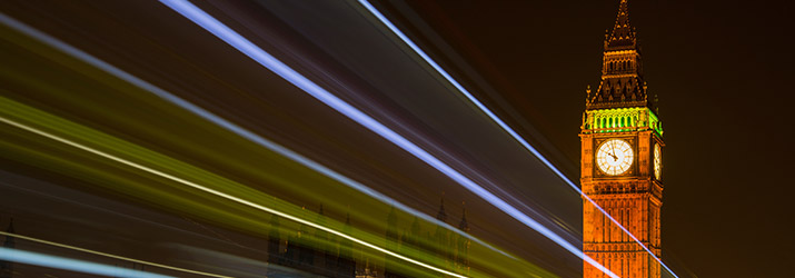 Big Ben and London Bridge at night