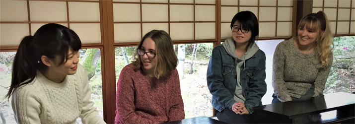 Students practice Japanese language.