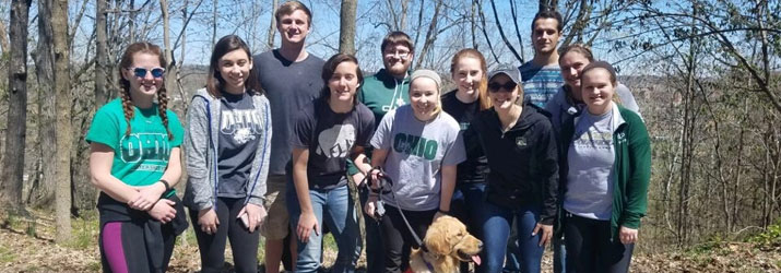 TriBeta officers and members enjoy a hike in the Athens area.