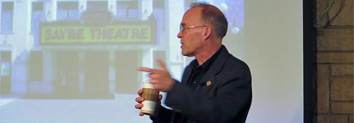 Dr. William Condee at a 2014 Café Conversation on “Fracking the Opera Houses.”