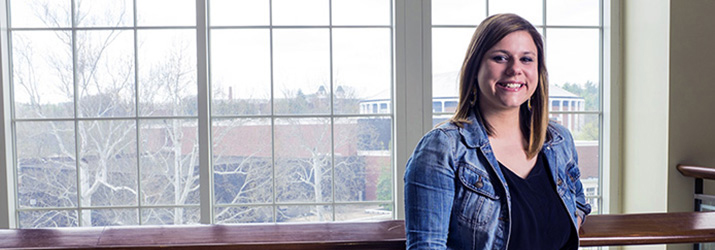 Graduate student Ashley Doria uses Emotional Geography as a lens. Photo by Ohio University, Rob Hardin.