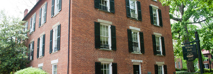 Wilson Hall on the College Green is home to the A&S Dean's Office.