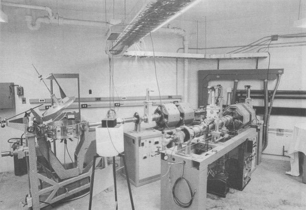 The small target room in the early days. This photo is taken from a proposal submitted to the U.S. Atomic Energy Commission in 1973 to fund research in the laboratory. 