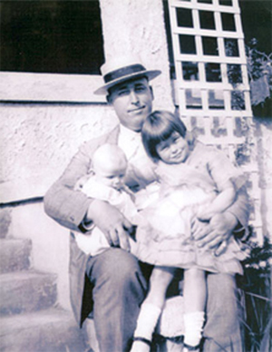 Alvin Baird with his daughter, portrait