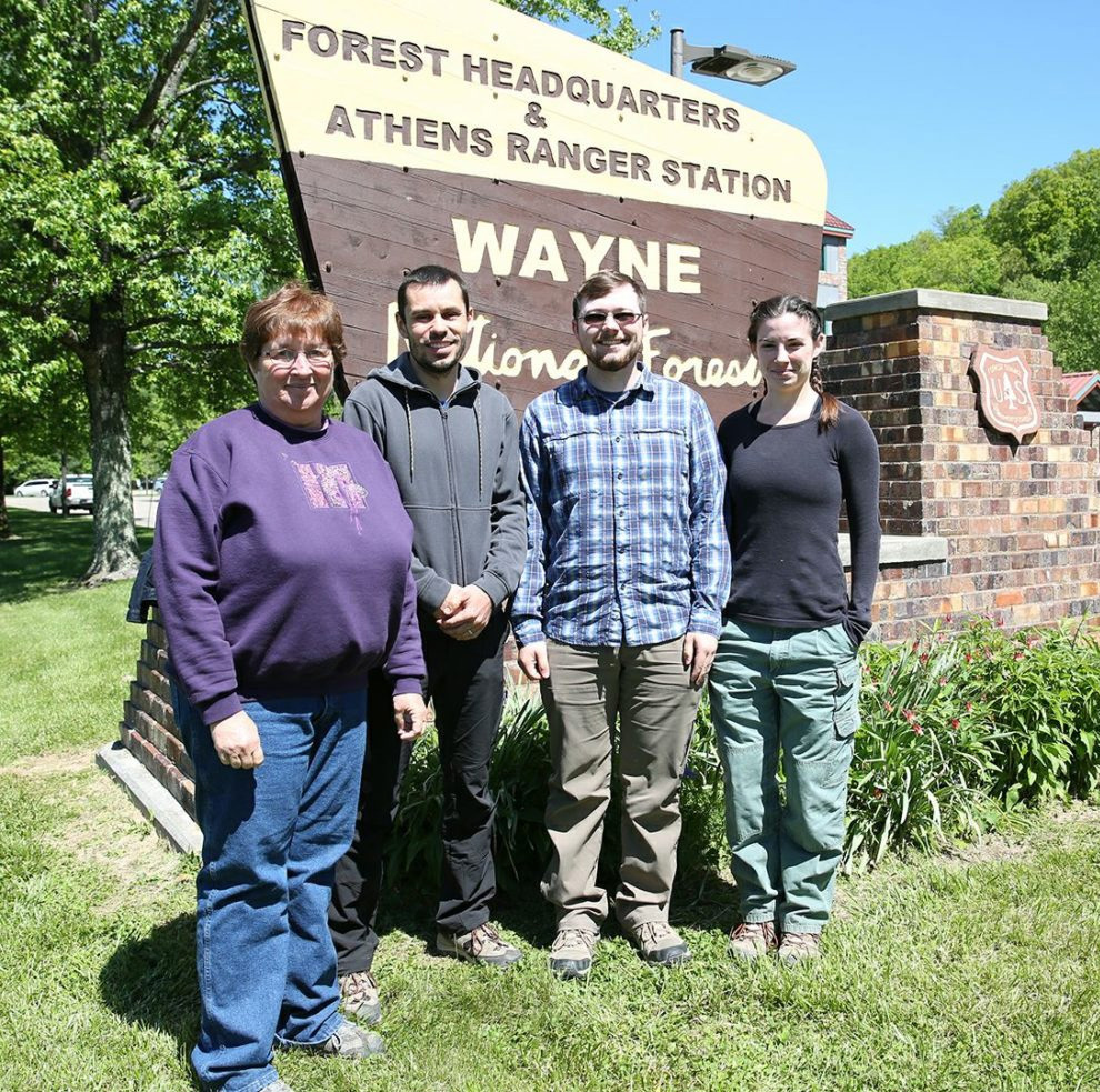 Biology interns at the Wayne National Forest