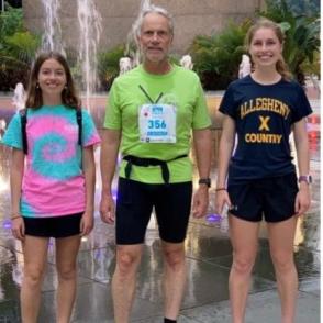 A photo of Mark Hanish after finishing a marathon
