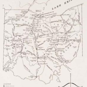 Map showing Native American names of Ohio places