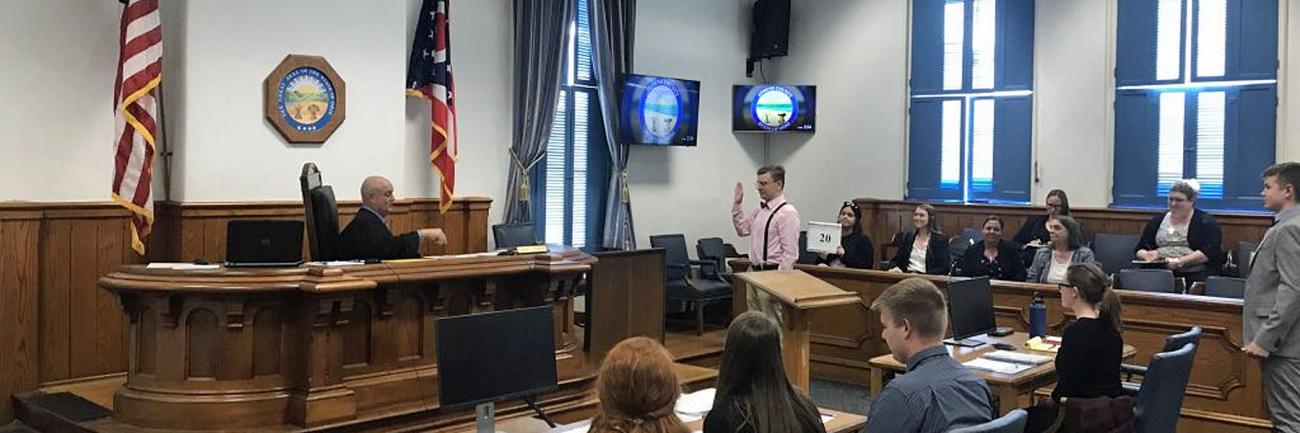 Summer law and trial institute courtroom scene