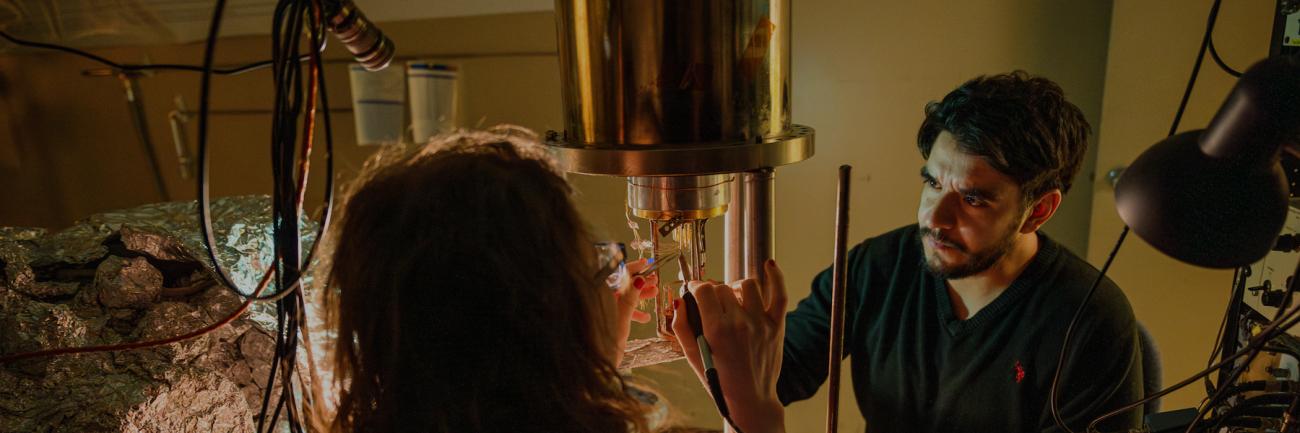 Physics students in Dr. Swa Hla's lab at Ohio University 