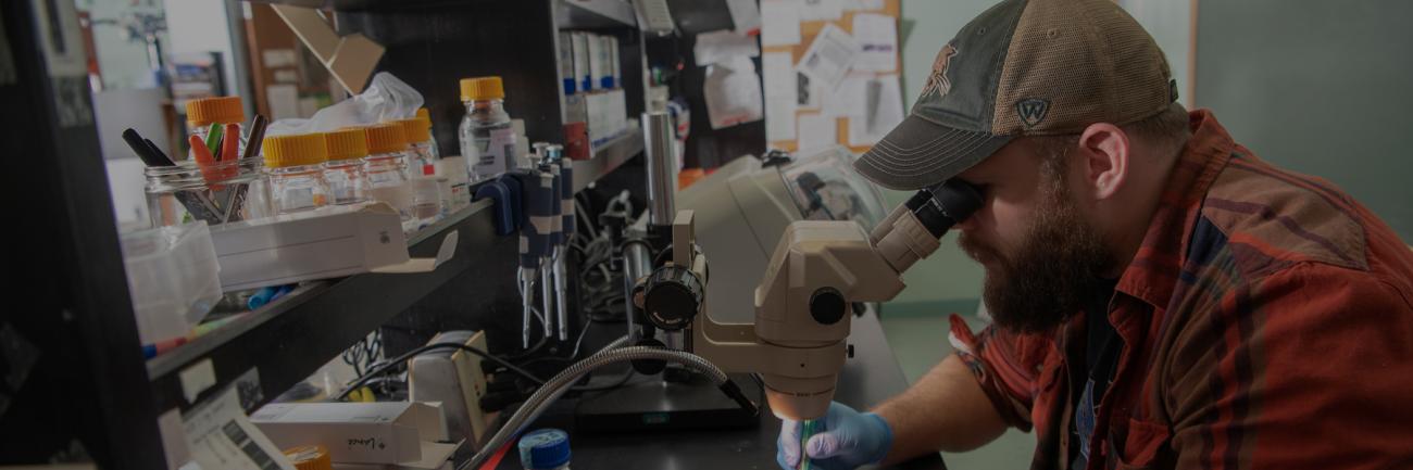 Then-graduate student Al Meyers at work in the Wyatt Lab