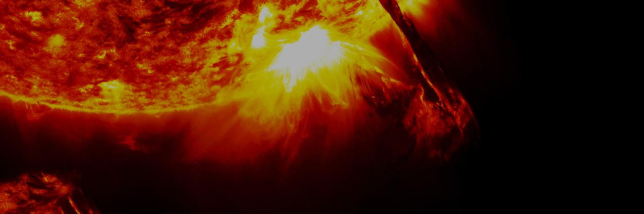 A solar storm on the sun's surface