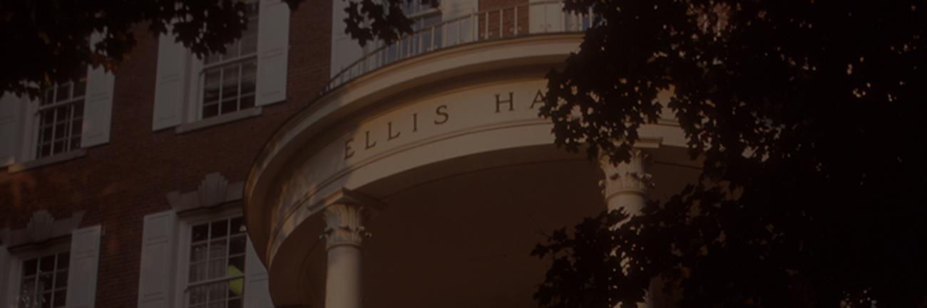 The portico on Ellis Hall invites all to enter.
