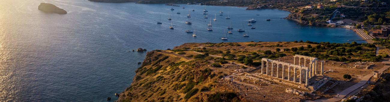 A stock image of the Temple of Poseidon.
