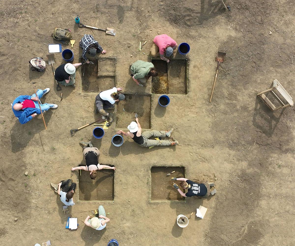 OHIO students used the Pythagorean theorem to create perfect one-meter-by-one-meter square units.