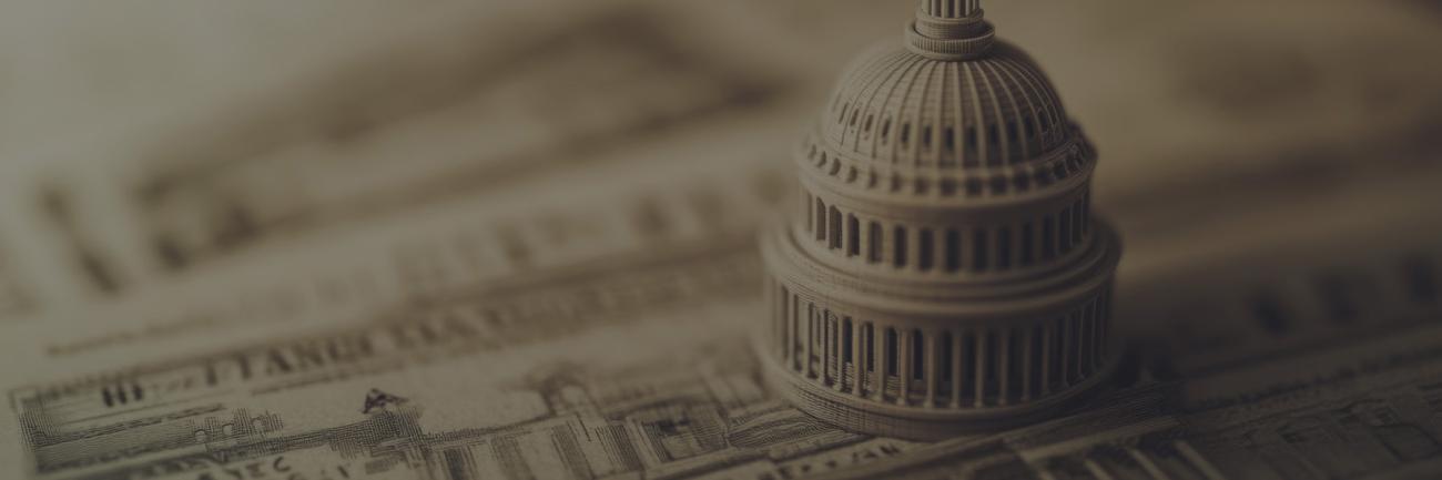 Illustration of the U.S. Capitol and money