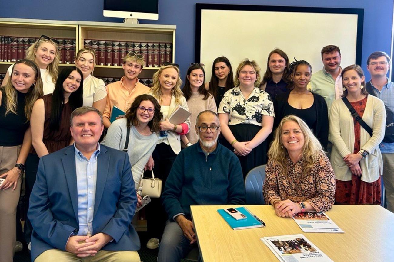 Ohio University students and faculty with South African human rights advocate Mohamed "Shafie" Ameermia