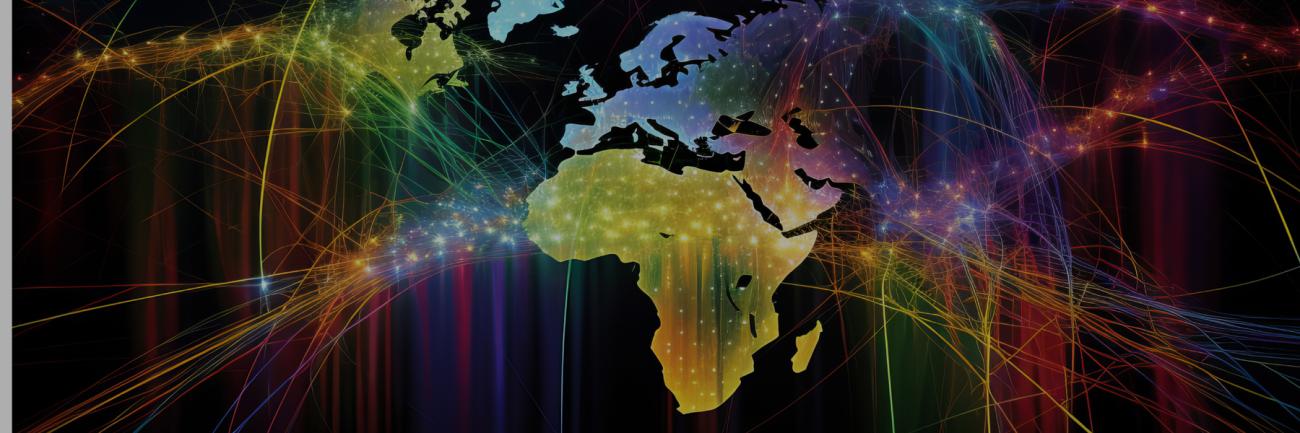 Colorful illustration of global map